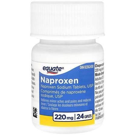 Equate Naproxen Sodium 220mg, one of the Naproxen brands Omega Chemist stocks